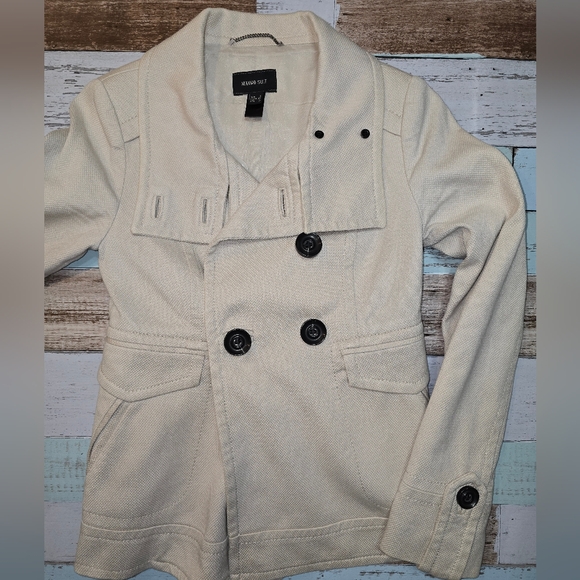 Mango Suit Beige Fitted Button Up Jacket (US X Small) - Picture 2 of 16